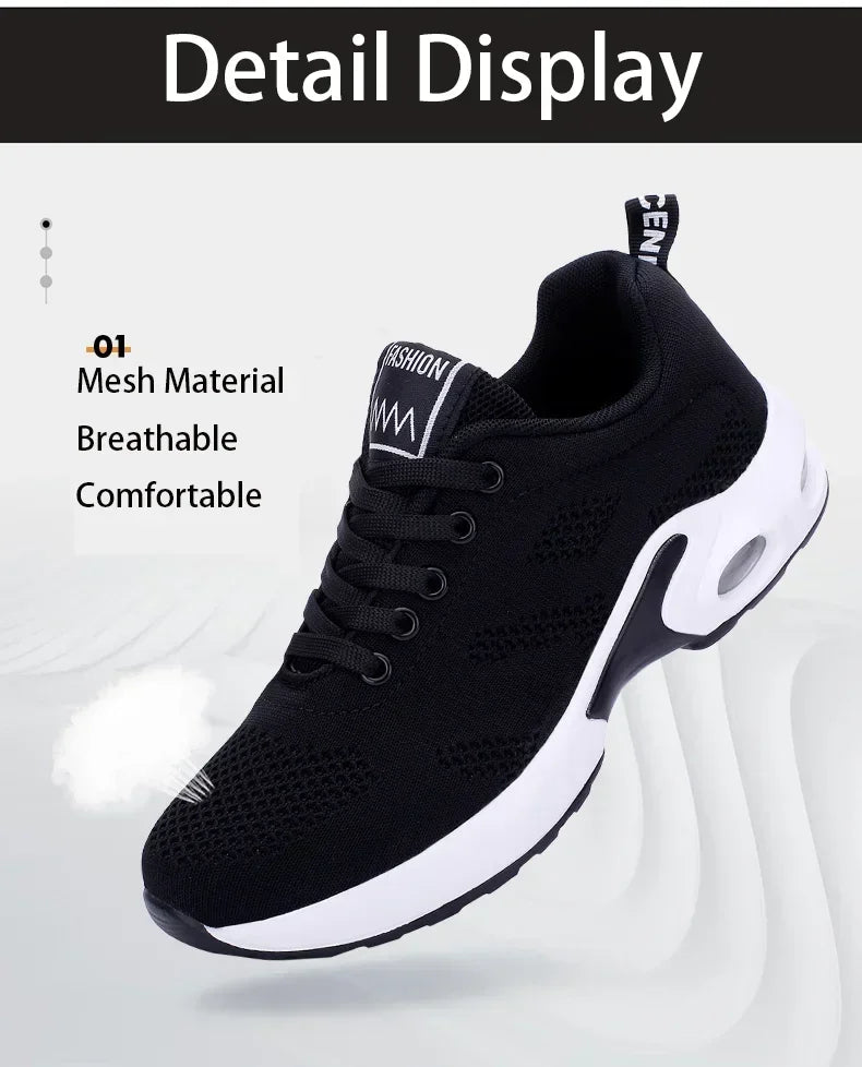 Summer Women Sneakers Outdoor Running Air Cushion Sport Shoes Increase Height Breathable Walk Shoes