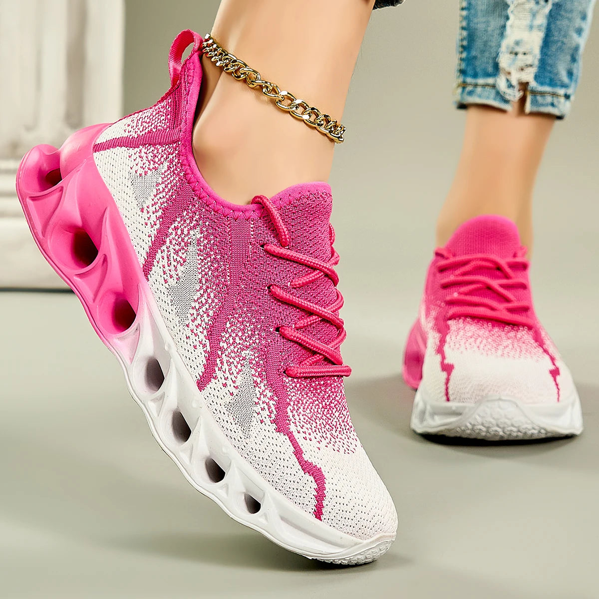 Women's Shoes 2025 New Summer Breathable Mesh Sports Mesh Shoes Casual Couple Blade Running Trendy Shoes