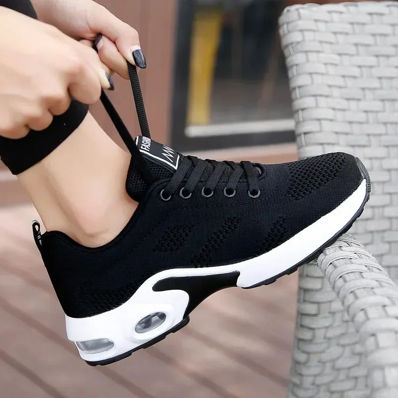 Summer Women Sneakers Outdoor Running Air Cushion Sport Shoes Increase Height Breathable Walk Shoes