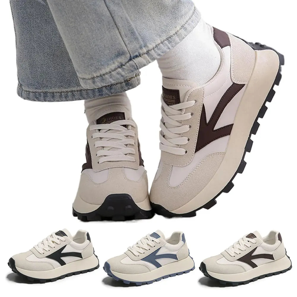 Women Lightweight Running Sneakers Comfortable Casual Walking Shoes Breathable Lace Up Sneakers Patchwork for Running Hiking