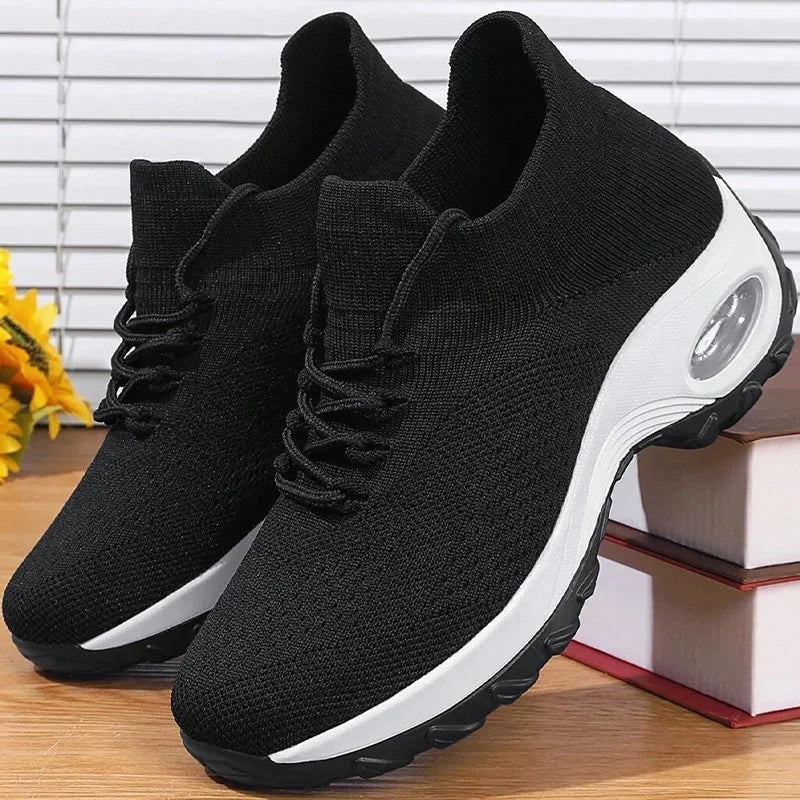 Summer Women Sneakers Outdoor Running Air Cushion Sport Shoes Increase Height Breathable Walk Shoes