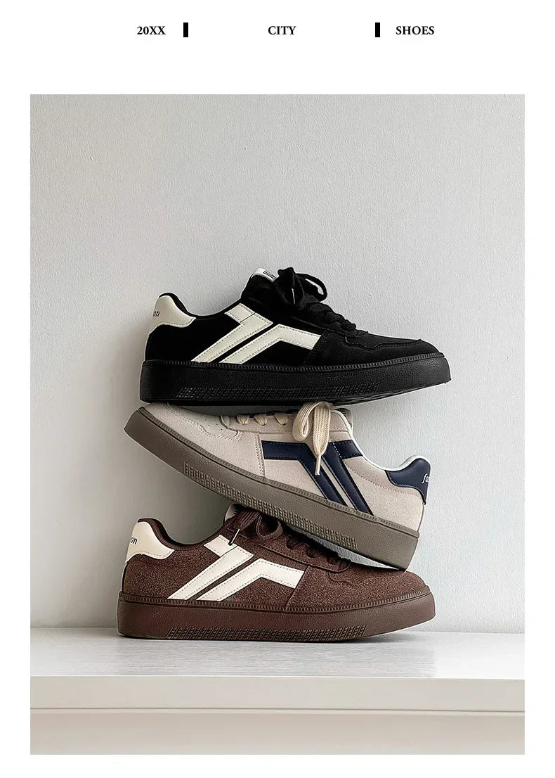 Concise Retro Thick Soled Casual Sports 2025 Spring New Fashion Trend Comfortable Non Slip Shoes Low Top Platform Sneakers