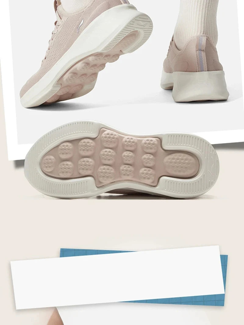 Li-Ning Women SOFT ESSENTIAL V2 Slip-on Casual Walking Shoes Cushion Flexible LiNing Comfortable Sports Sneakers AGLV022