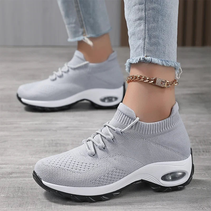 Summer Women Sneakers Outdoor Running Air Cushion Sport Shoes Increase Height Breathable Walk Shoes
