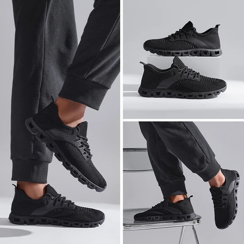 Unisex Breathable Mesh Running Shoes w/Comfort Cushion & Wide Size, Low-Top Sneakers for Jogging/Casual Sports - Durable Comfort