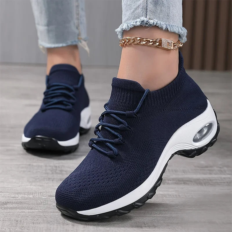 Summer Women Sneakers Outdoor Running Air Cushion Sport Shoes Increase Height Breathable Walk Shoes