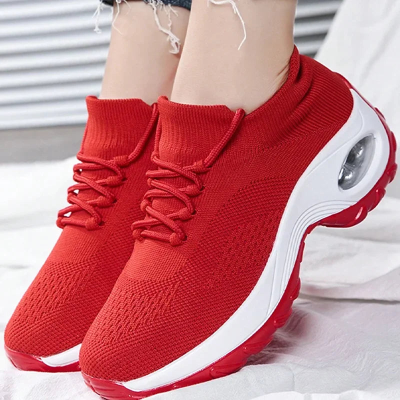 Summer Women Sneakers Outdoor Running Air Cushion Sport Shoes Increase Height Breathable Walk Shoes