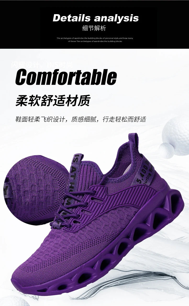 Women's running shoes, lightweight mesh, breathable and comfortable flat soft tennis shoes, blade sports shoes for women