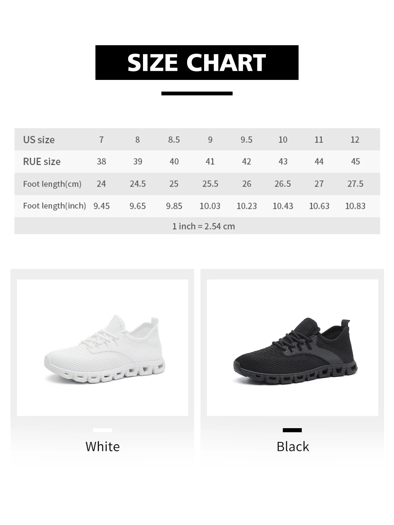 Unisex Breathable Mesh Running Shoes w/Comfort Cushion & Wide Size, Low-Top Sneakers for Jogging/Casual Sports - Durable Comfort