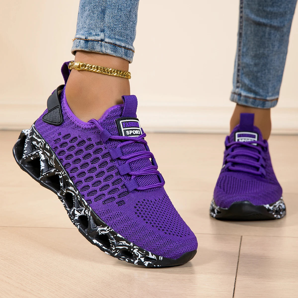 Running shoes for men and women, lightweight mesh, breathable and comfortable, flat and soft tennis shoes for couples