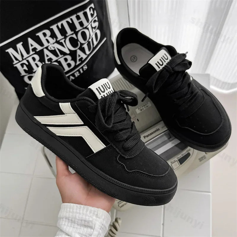Concise Retro Thick Soled Casual Sports 2025 Spring New Fashion Trend Comfortable Non Slip Shoes Low Top Platform Sneakers