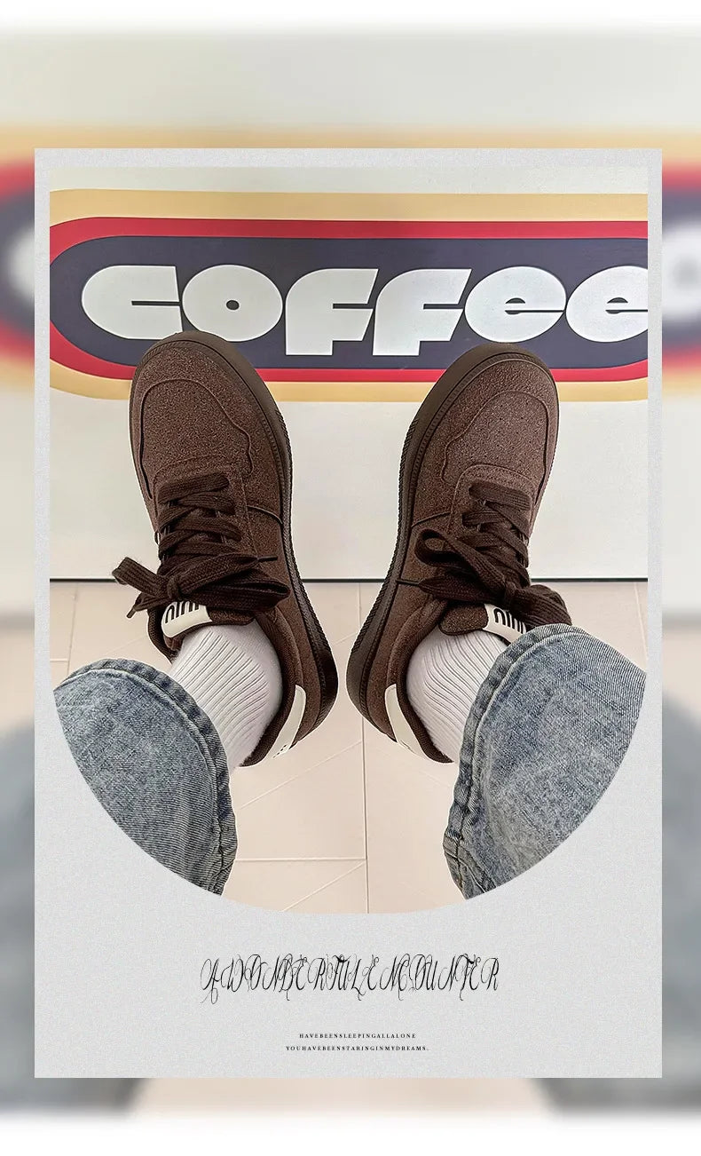 Concise Retro Thick Soled Casual Sports 2025 Spring New Fashion Trend Comfortable Non Slip Shoes Low Top Platform Sneakers