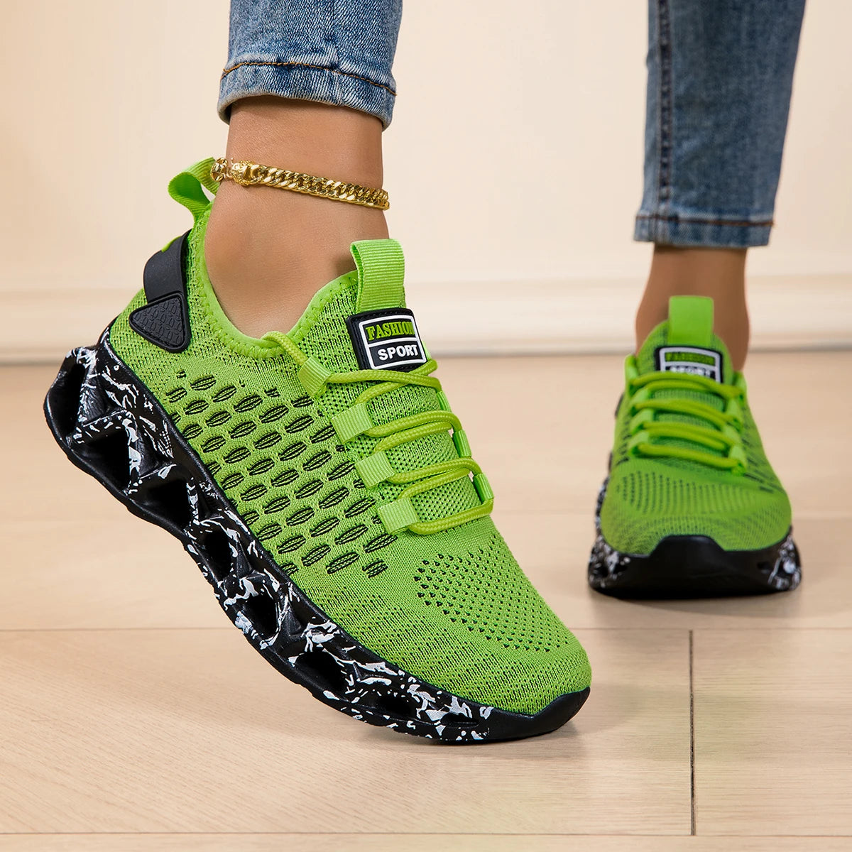 Running shoes for men and women, lightweight mesh, breathable and comfortable, flat and soft tennis shoes for couples