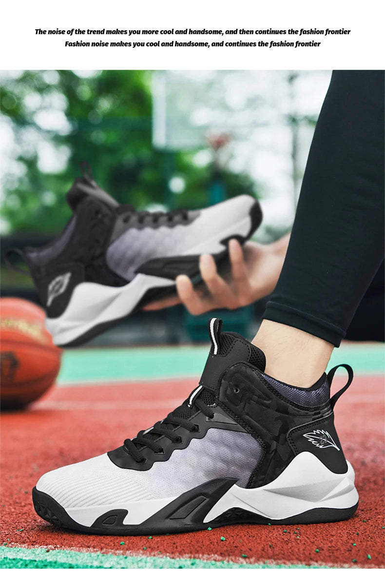 Men's Basketball Shoes Breathable Non-Slip Sneakers Fashionable Sports