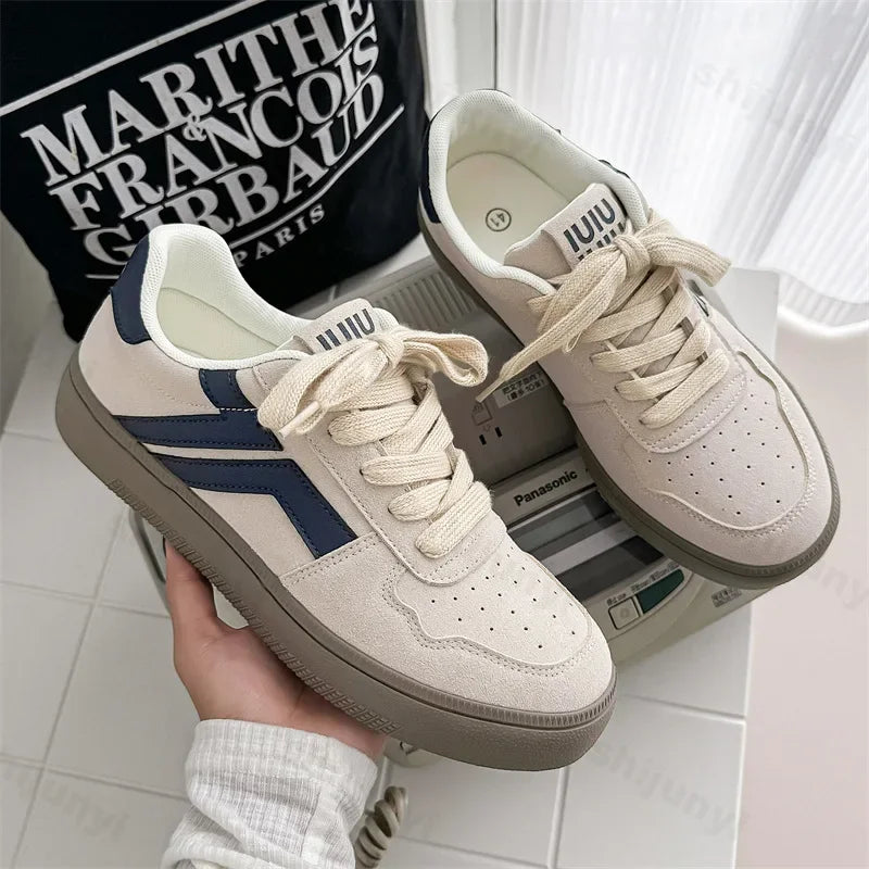 Concise Retro Thick Soled Casual Sports 2025 Spring New Fashion Trend Comfortable Non Slip Shoes Low Top Platform Sneakers