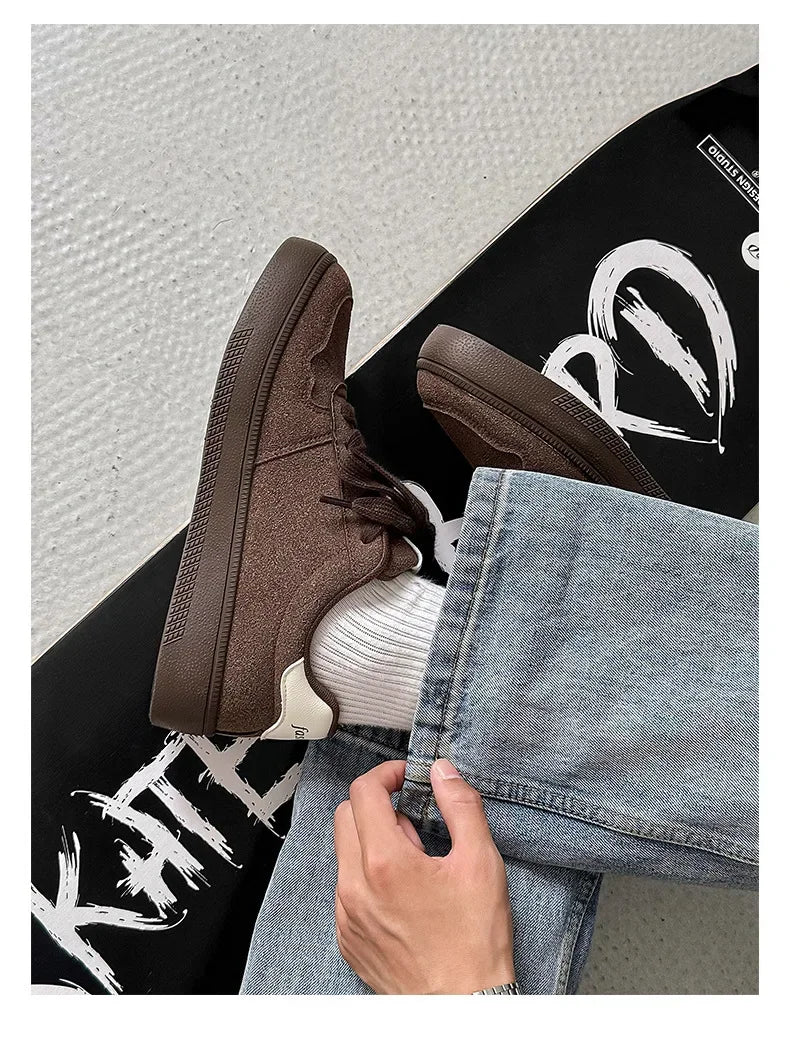 Concise Retro Thick Soled Casual Sports 2025 Spring New Fashion Trend Comfortable Non Slip Shoes Low Top Platform Sneakers