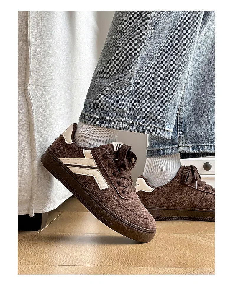 Concise Retro Thick Soled Casual Sports 2025 Spring New Fashion Trend Comfortable Non Slip Shoes Low Top Platform Sneakers