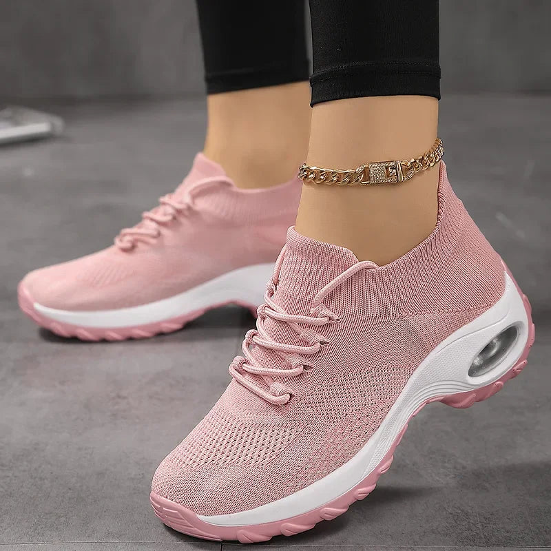 Summer Women Sneakers Outdoor Running Air Cushion Sport Shoes Increase Height Breathable Walk Shoes