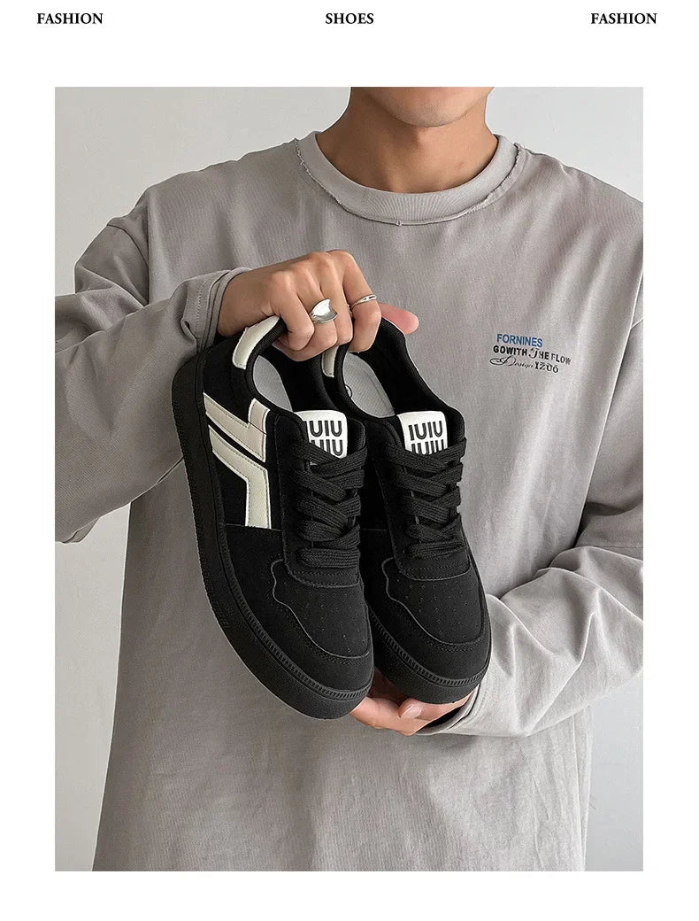 Concise Retro Thick Soled Casual Sports 2025 Spring New Fashion Trend Comfortable Non Slip Shoes Low Top Platform Sneakers