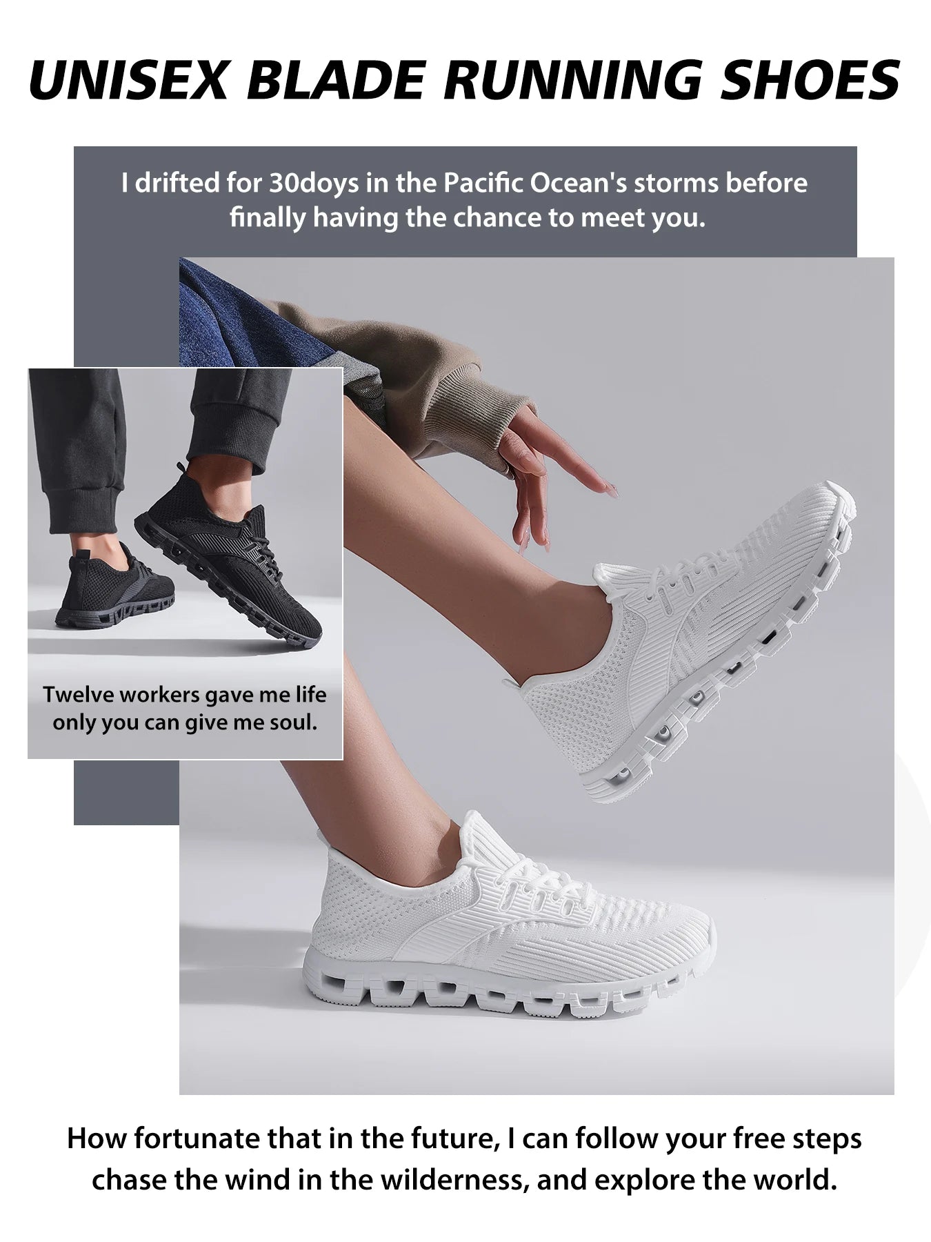 Unisex Breathable Mesh Running Shoes w/Comfort Cushion & Wide Size, Low-Top Sneakers for Jogging/Casual Sports - Durable Comfort