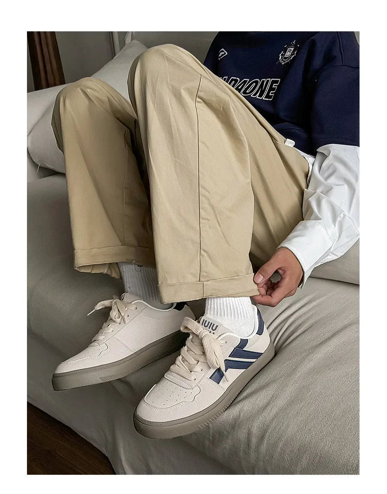 Concise Retro Thick Soled Casual Sports 2025 Spring New Fashion Trend Comfortable Non Slip Shoes Low Top Platform Sneakers
