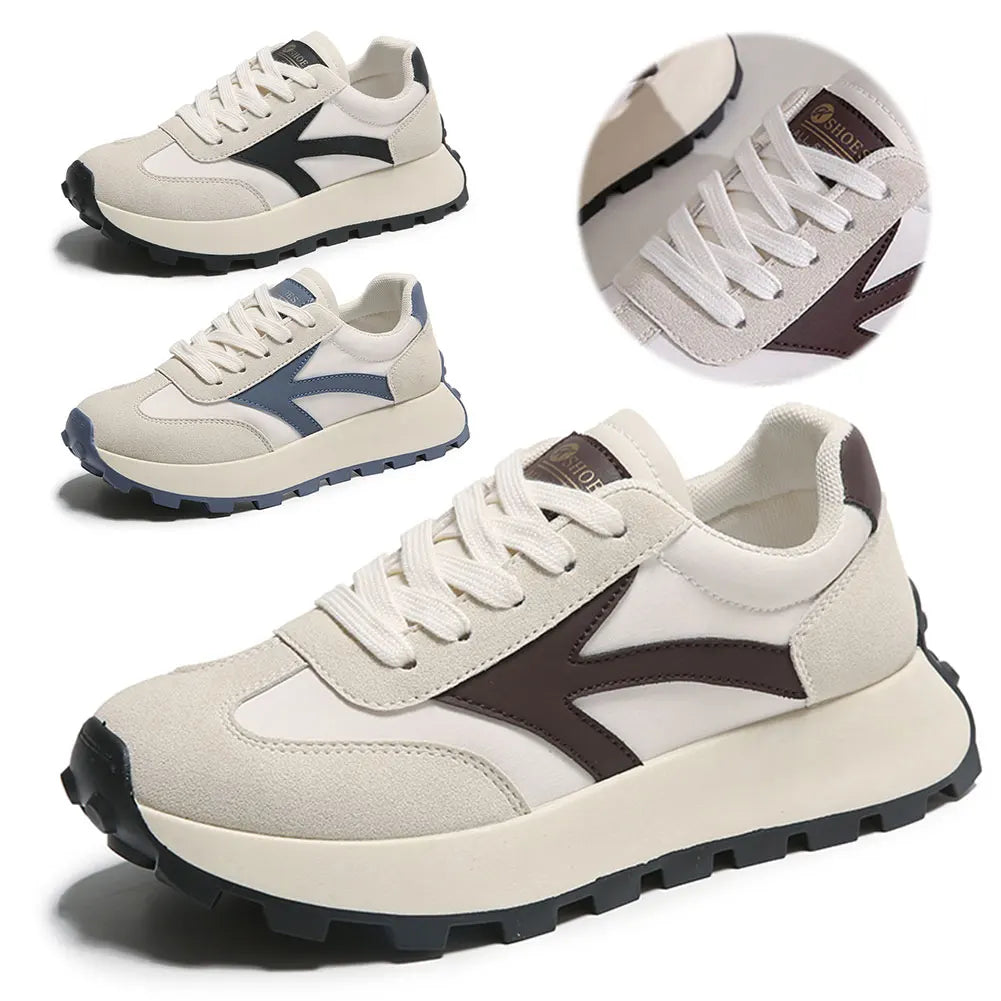 Women Lightweight Running Sneakers Comfortable Casual Walking Shoes Breathable Lace Up Sneakers Patchwork for Running Hiking