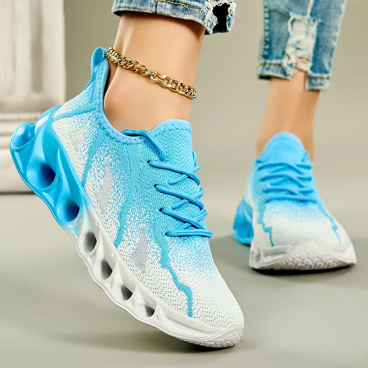 Women's Shoes 2025 New Summer Breathable Mesh Sports Mesh Shoes Casual Couple Blade Running Trendy Shoes