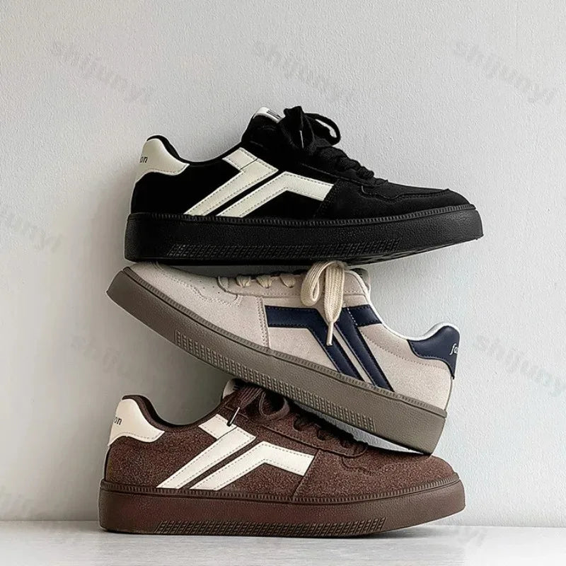 Concise Retro Thick Soled Casual Sports 2025 Spring New Fashion Trend Comfortable Non Slip Shoes Low Top Platform Sneakers