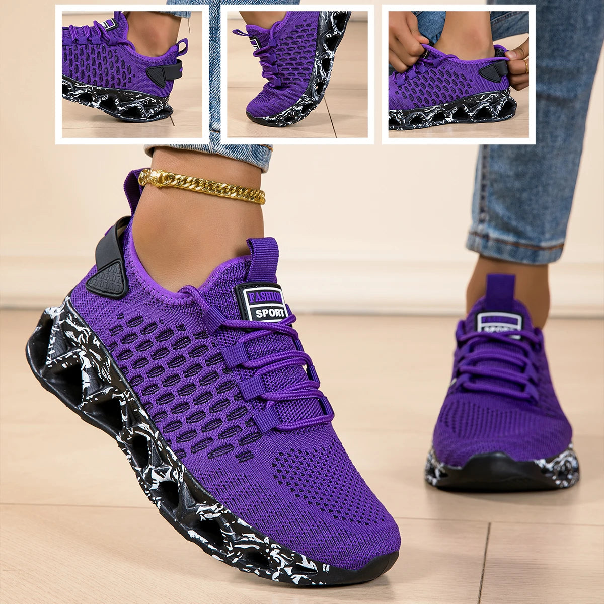 Running shoes for men and women, lightweight mesh, breathable and comfortable, flat and soft tennis shoes for couples