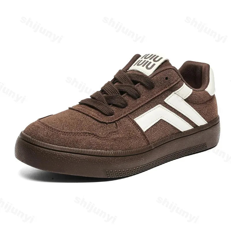 Concise Retro Thick Soled Casual Sports 2025 Spring New Fashion Trend Comfortable Non Slip Shoes Low Top Platform Sneakers