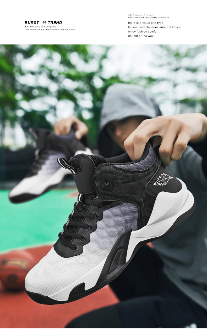 Men's Basketball Shoes Breathable Non-Slip Sneakers Fashionable Sports