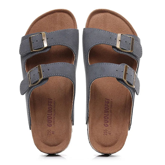 Classic Two-Buckle Cork Sandals