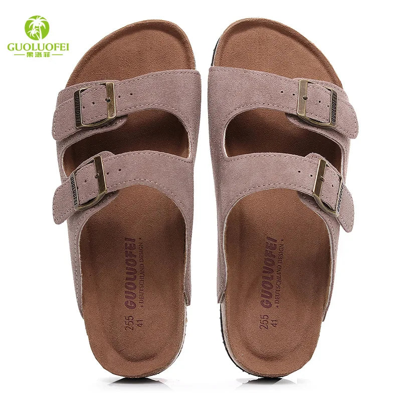 Classic Two-Buckle Cork Sandals