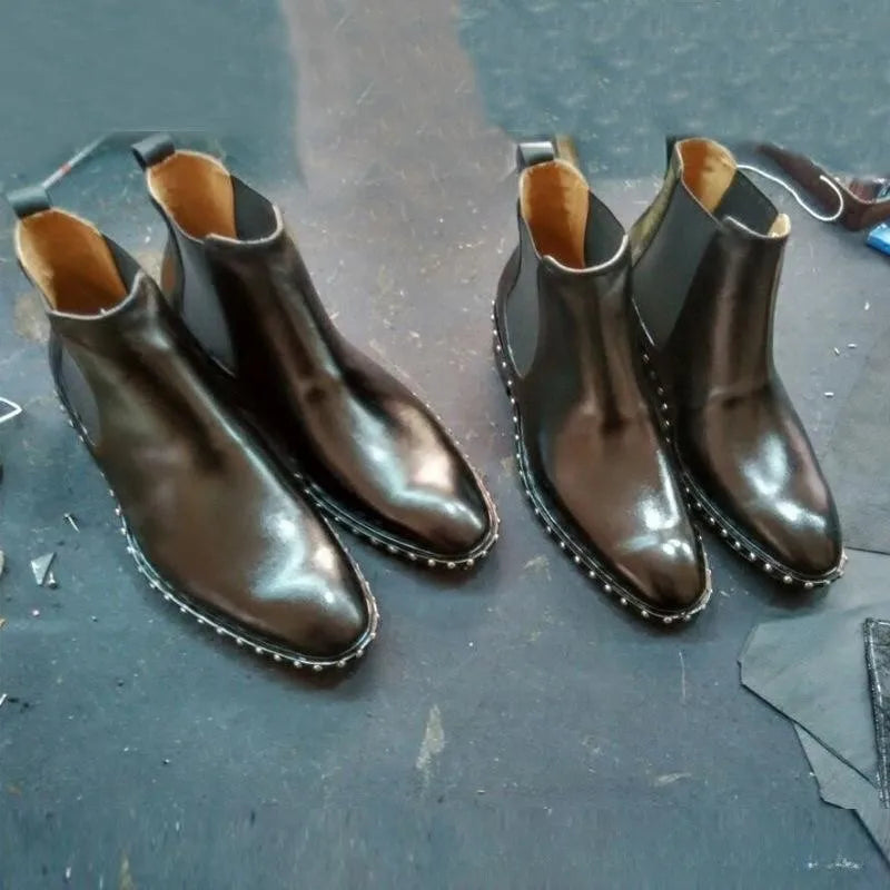 Luxury Rivet Chelsea Boots