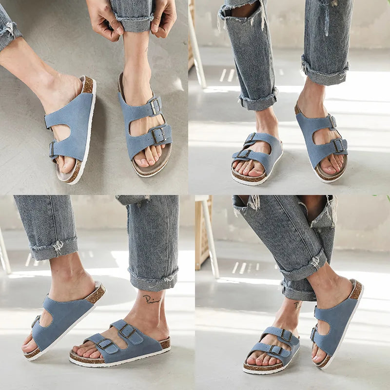 Classic Two-Buckle Cork Sandals