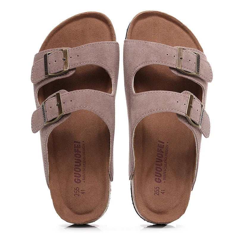 Classic Two-Buckle Cork Sandals