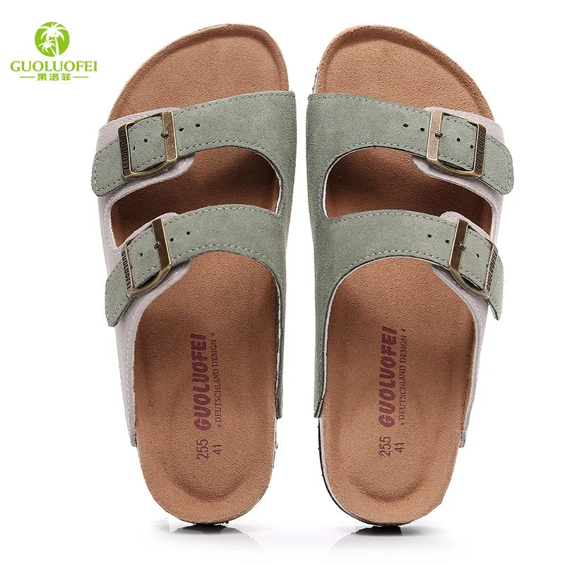 Classic Two-Buckle Cork Sandals