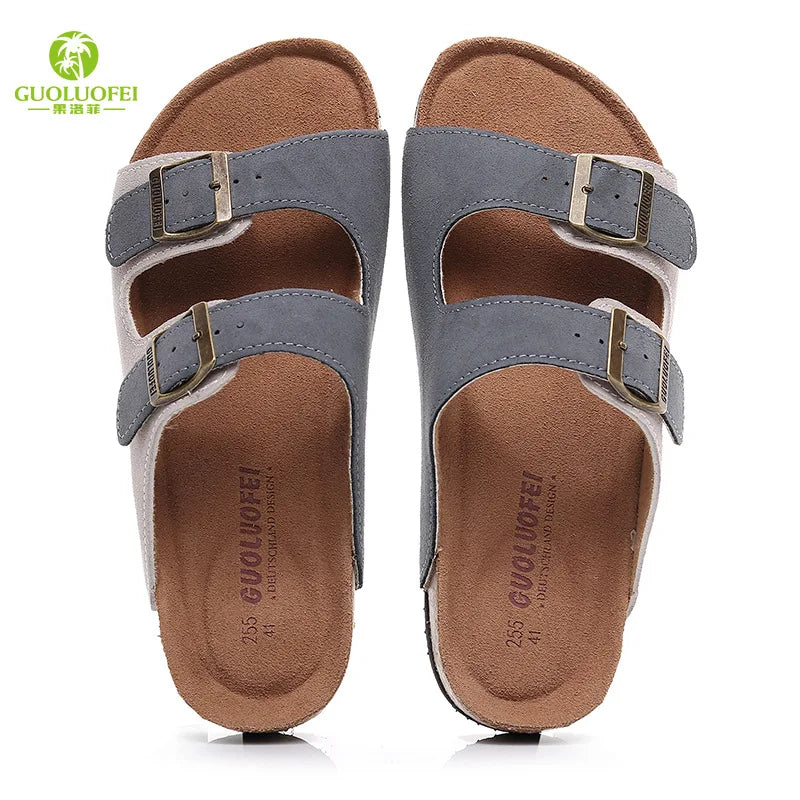 Classic Two-Buckle Cork Sandals