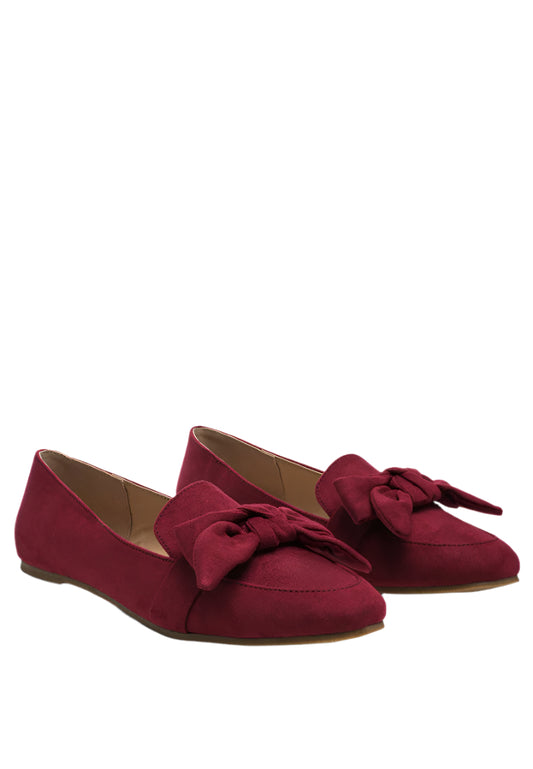 Women's Bow Detail Faux Suede Loafers