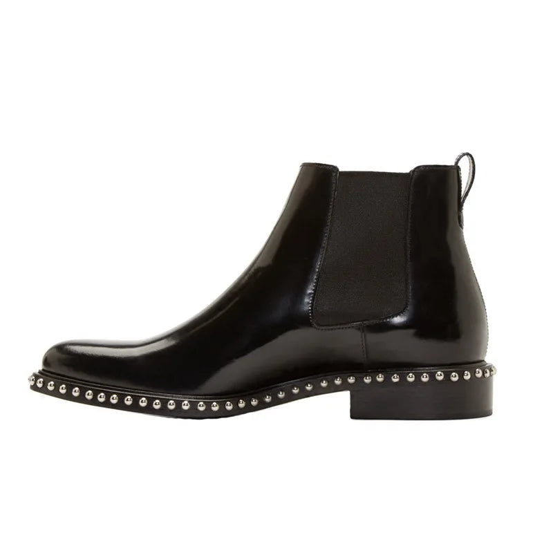 Luxury Rivet Chelsea Boots