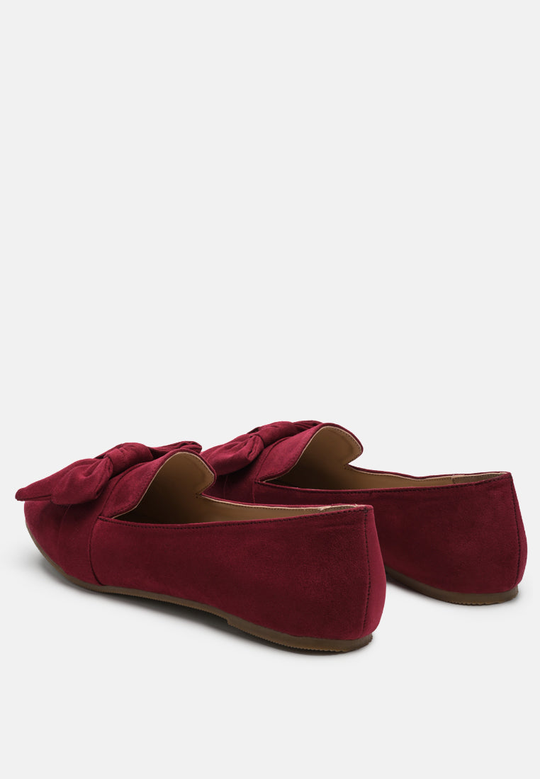 Women's Bow Detail Faux Suede Loafers