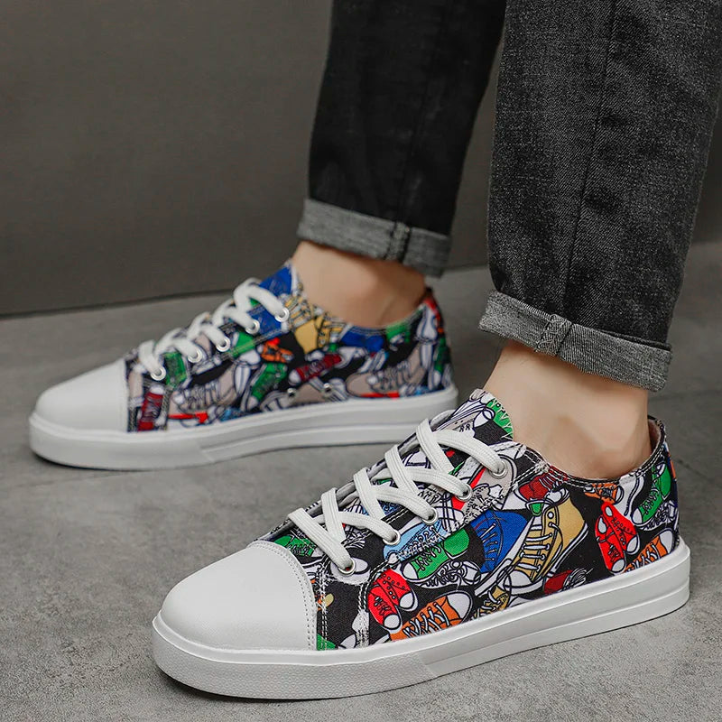 Graffiti-Style Casual Sneakers