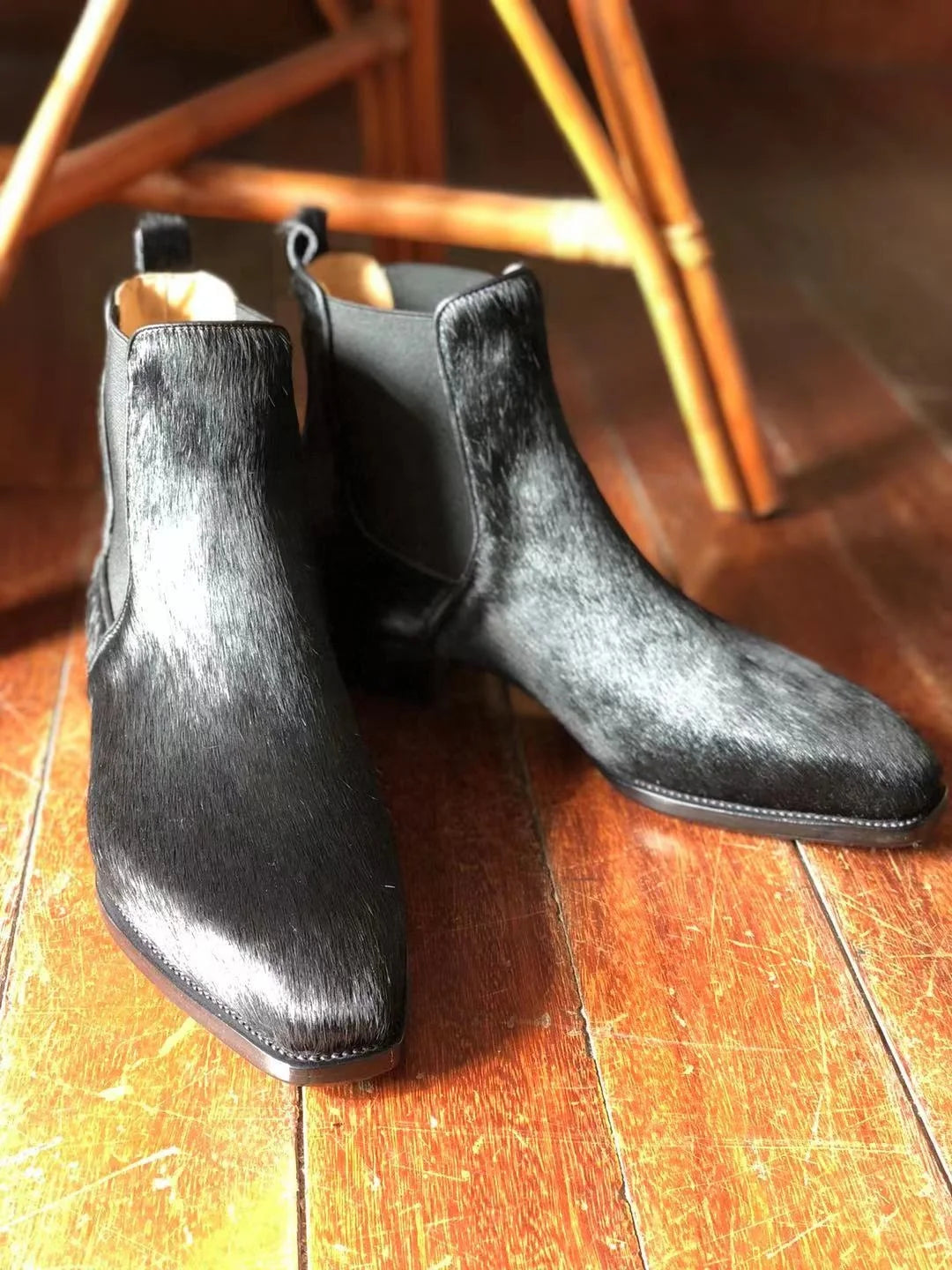 Horse Hair Chelsea Boots