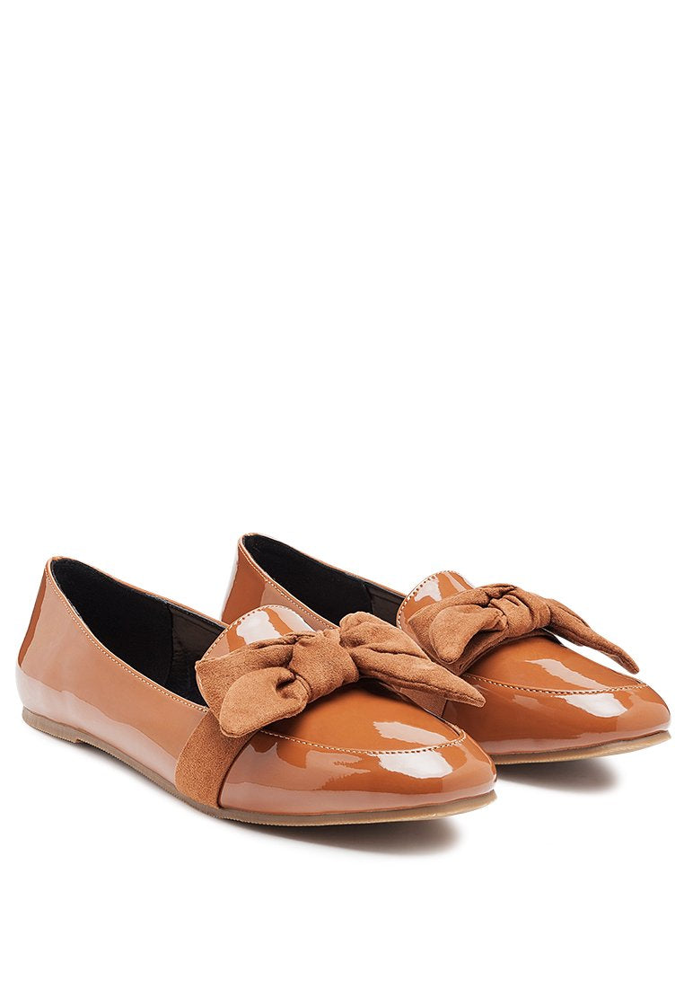 Women's Bow Detail Faux Suede Loafers