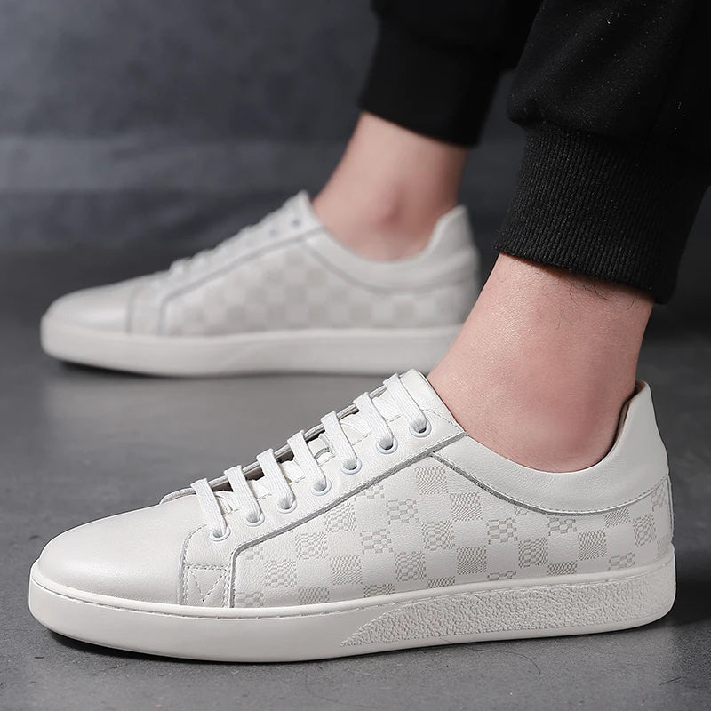 Handmade Leather White Sneakers