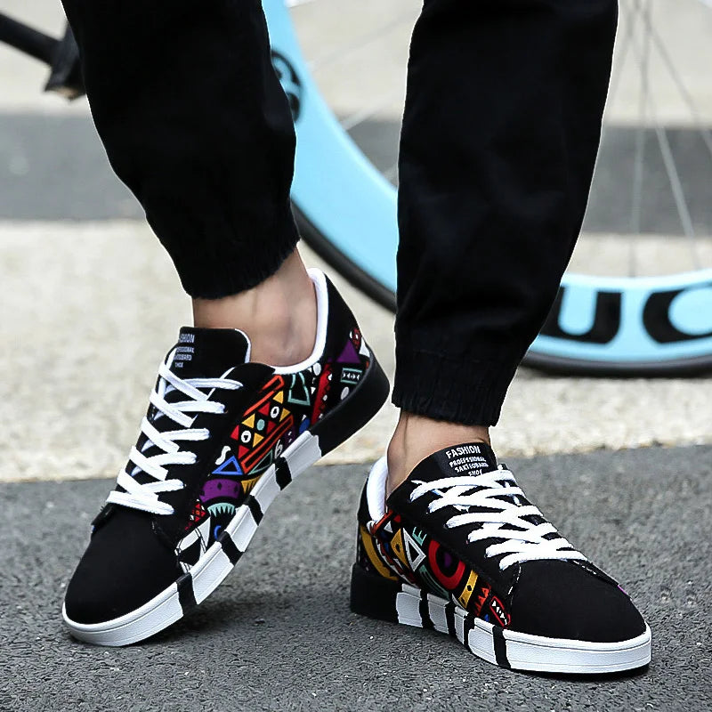 Graffiti-Style Casual Sneakers