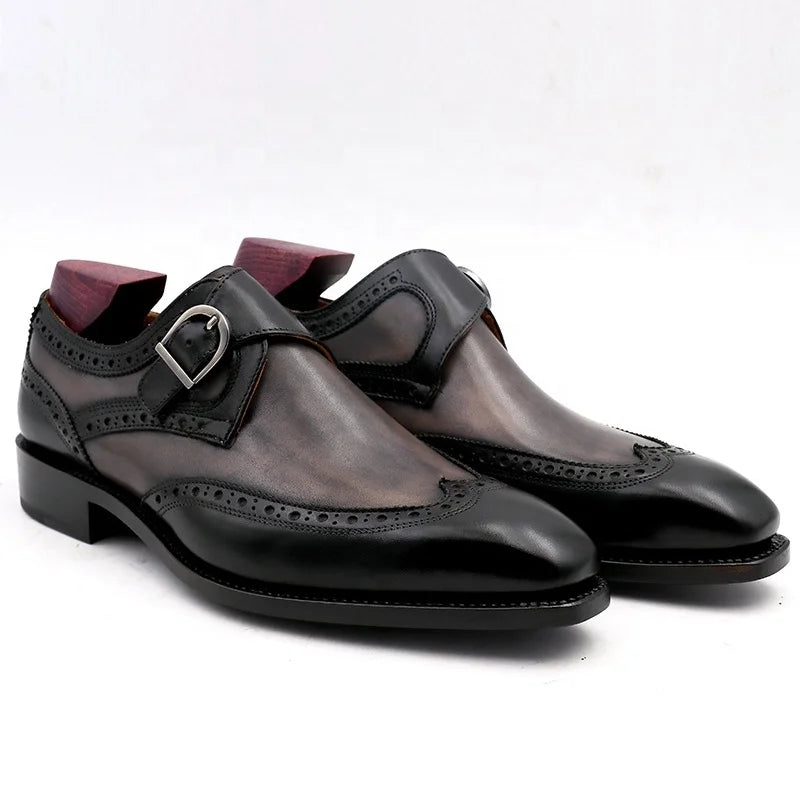 Men's Patina Leather Oxford Shoes