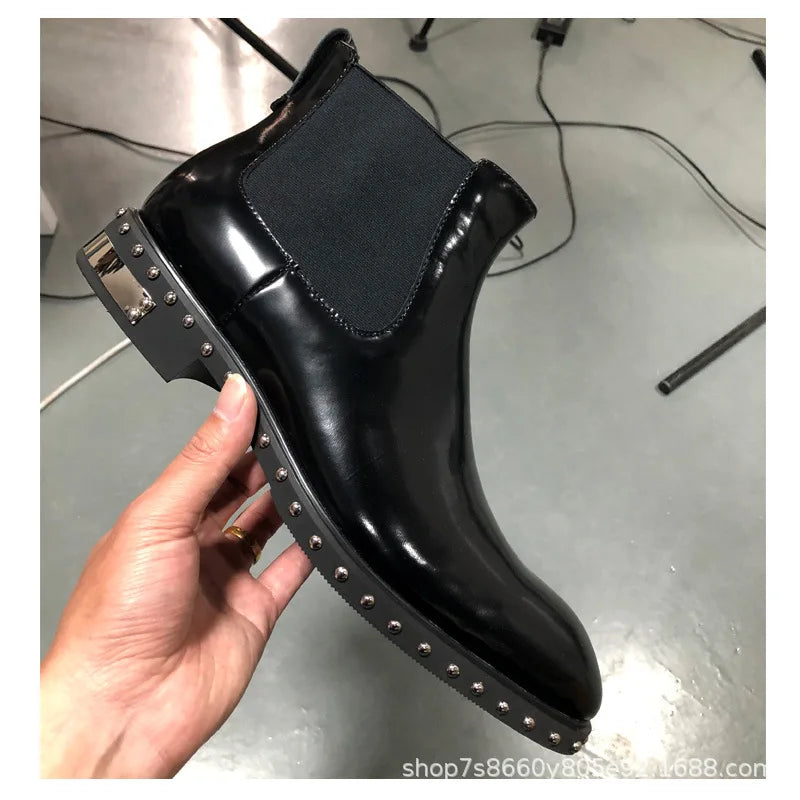 Luxury Rivet Chelsea Boots