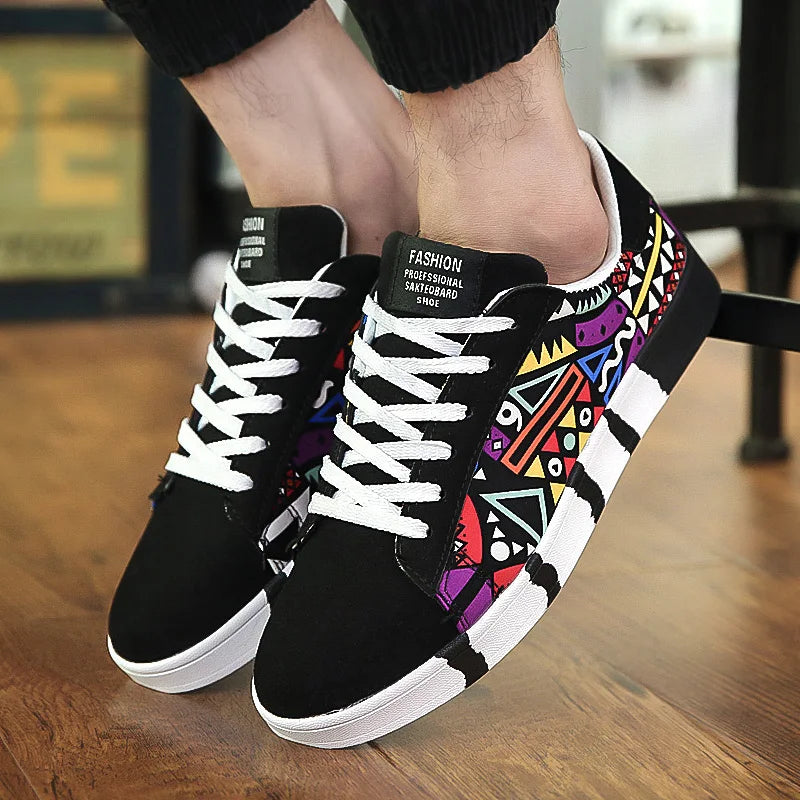 Graffiti-Style Casual Sneakers