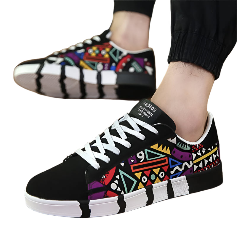 Graffiti-Style Casual Sneakers